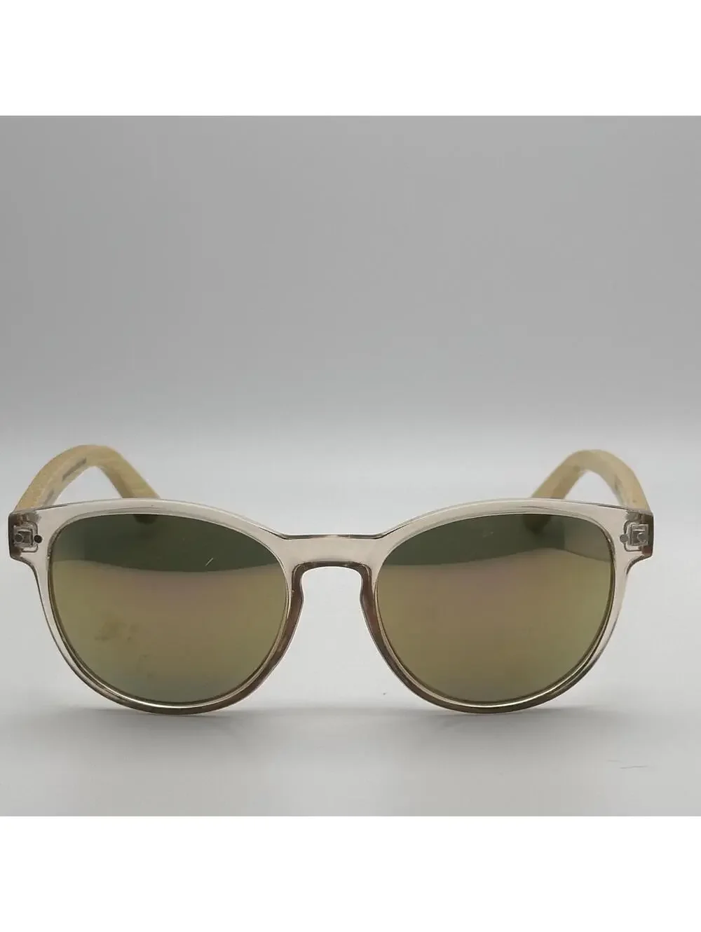 Piranha Sunglasses with Clear Frame and Bamboo Temples